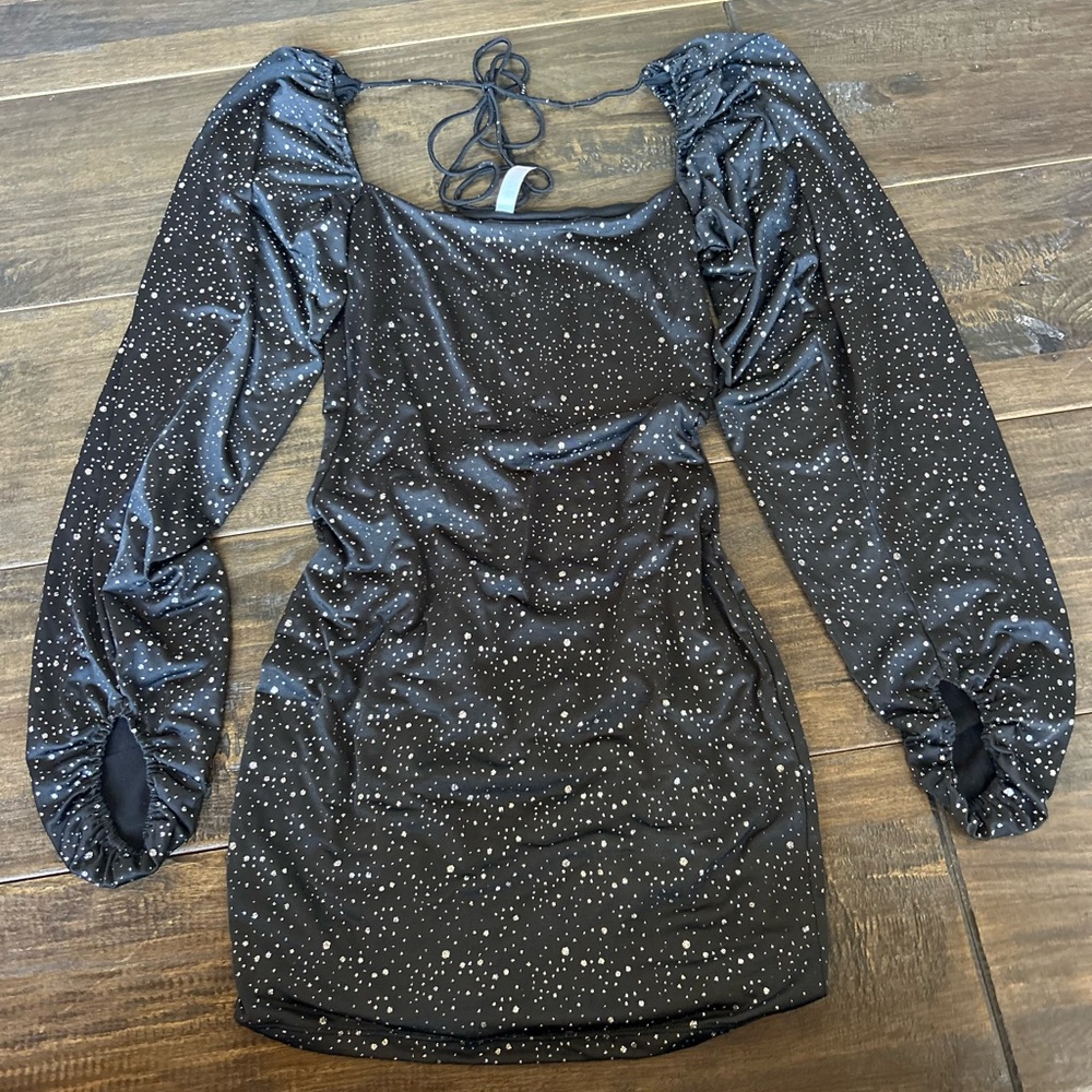 Lucy in the Sky Black Dress with Silver Accents - Picture 1 of 4